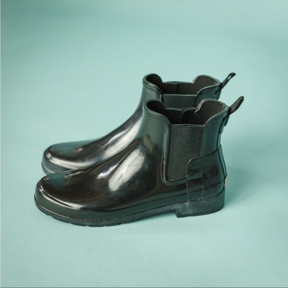 Hunter Shoes - Hunter 8 Black Chelsea Low Ankle Rain Boots